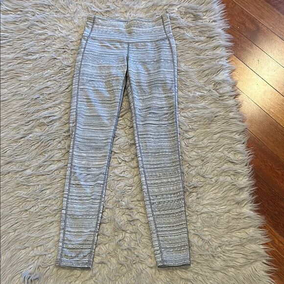 Athleta high‎ rise jacquard chaturanga black and white athletic legging - Picture 1 of 6